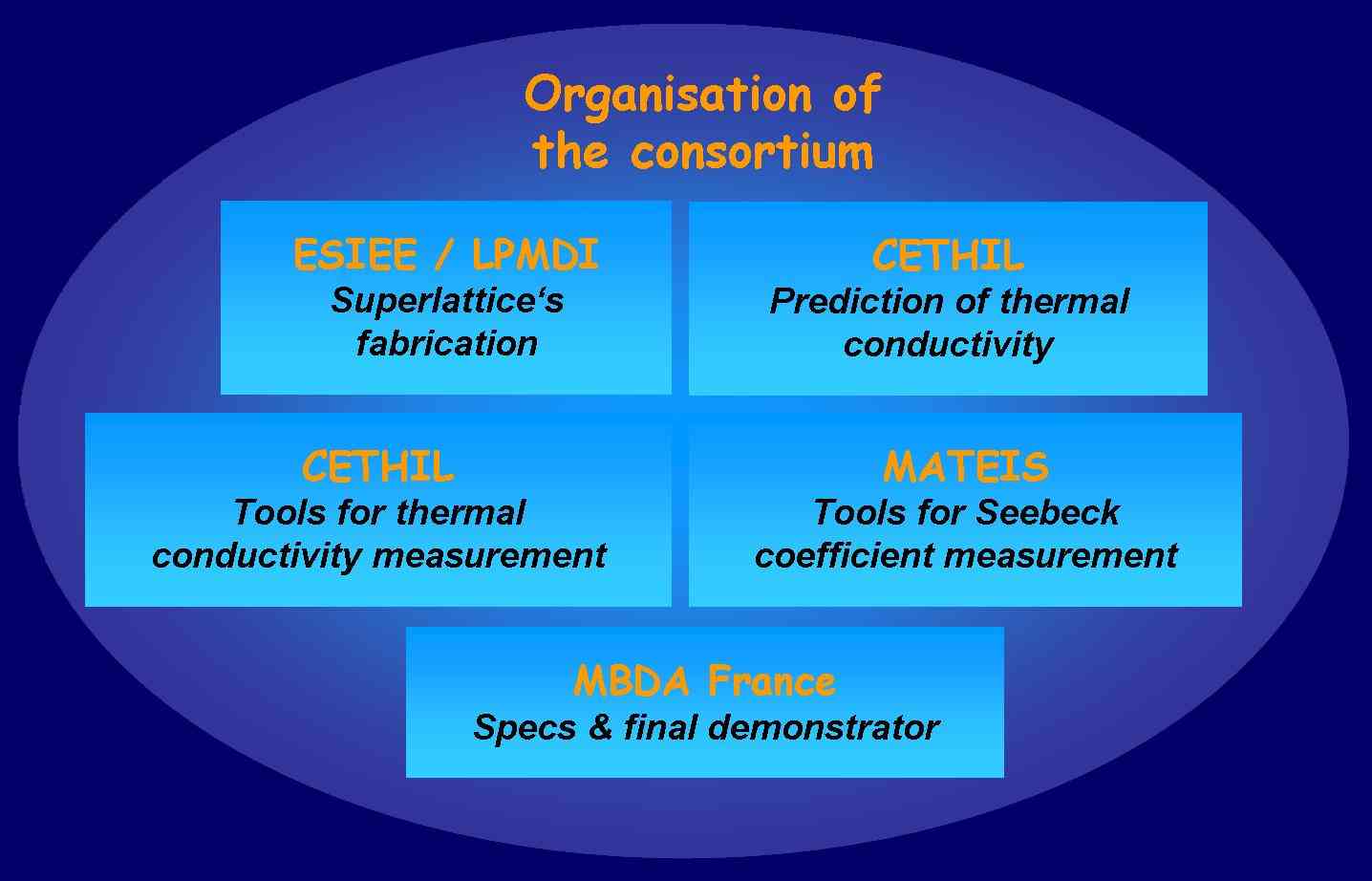 Organisation of the consortium